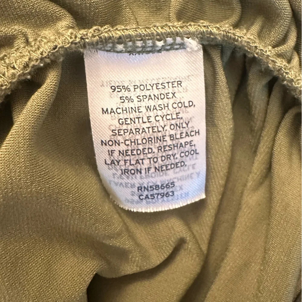 Open Edit Olive Green Ruched Crop Tank Top Size M - Picture 5 of 6